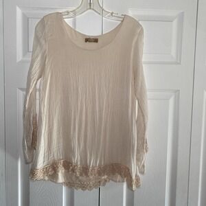 Carla Conti Womens Small Long Sleeve Etherial Top Small Made in Italy